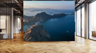 panoramic view of Padar island in Komodo islands, Flores, Indonesia. Aerial view Wall mural