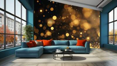 abstract festive background with gold glitters Wall mural