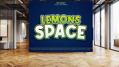 lemon space 3d editable text effect Wall mural