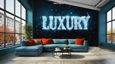 Luxury diamond gem editable vector text effect Wall mural