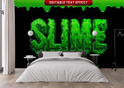 neon green slime 3d editable text effect Wall mural