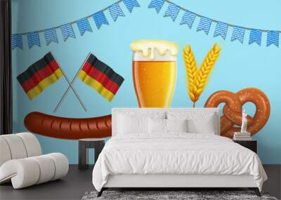 Oktoberfest beer festival vector element set Wall mural