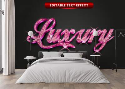 Pink glitter luxury vector text effect Wall mural