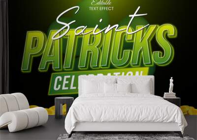 Saint Patrick day celebration editable vector text effect Wall mural