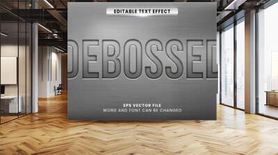 Silver debossed vector text effect Wall mural