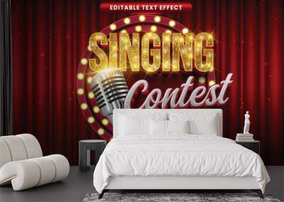 Singing contest show 3d luxury 3d editable vector text effect Wall mural