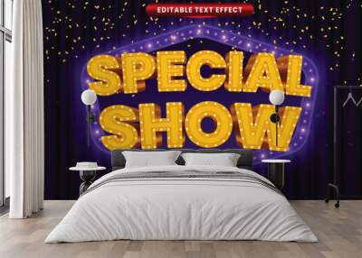 Special show retro vintage 3d editable vector text effect Wall mural