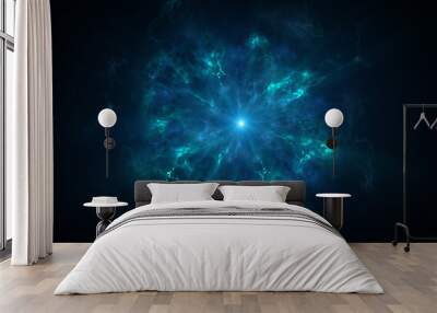 colorful shock wave consisting particles. vfx elements, graphic elements. light beam, shine through  Wall mural