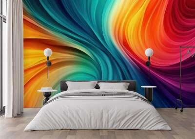 abstract colorful background with smooth lines in blue, orange and purple
 Wall mural