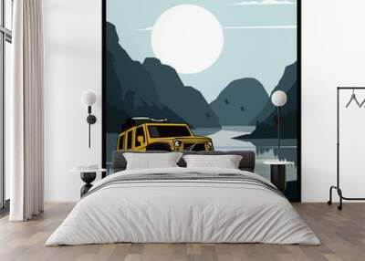 adventure car Wall mural