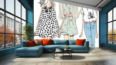 cute girls Wall mural