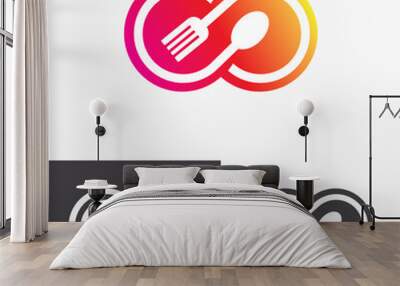 infinite food logo design vector Wall mural