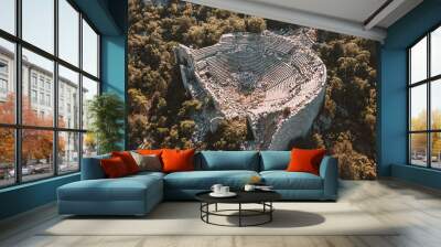 Termessos ancient city. Termessos is one of Antalya -Turkey's most outstanding archaeological sites. Termessos ancient city the amphitheatre. Turkey Wall mural