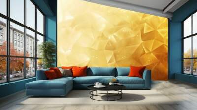 Rendering gold polygon geometric textured abstract background. AI generated image Wall mural