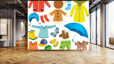 Colorful Clothes For Little Children Wall mural