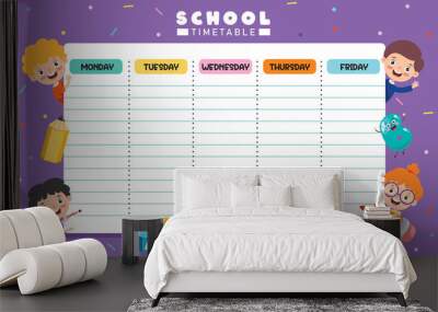 Daily And Weekly Planner For Children Wall mural