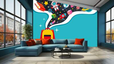 Education Concept With School Supplies Wall mural