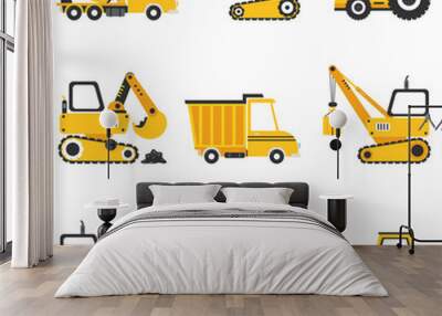 Set Of Various Construction Machines Wall mural