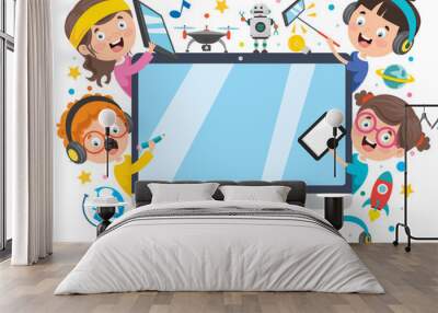 Using Technology For Education Or Business Wall mural