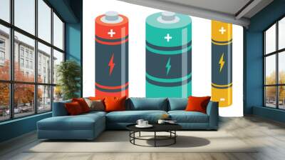 vector illustration of batteries Wall mural