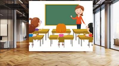 Vector Illustration Of Classroom Wall mural