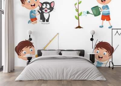 Vector Illustration Of Kid Wall mural