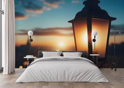 City Lights at Dusk. Wall mural