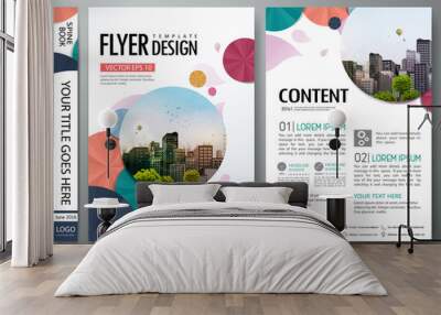 portfolio template vector. minimal flower brochure design report business flyers magazine poster. ab Wall mural