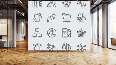 Business and Network technology line icon Wall mural