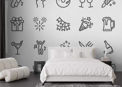 Party time line icon Wall mural