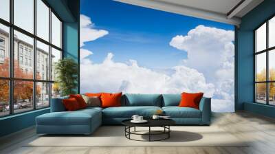 View of blue sky background with white cloud Wall mural