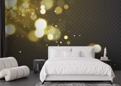 Gold bokeh effect isolated  Wall mural