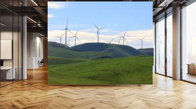 Turbines in Altamont Pass Wind Farm near Livermore, California, USA. Wall mural