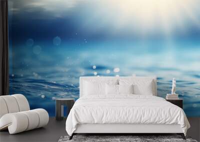 Beautiful blurred natural blue background with water Wall mural