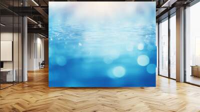 Beautiful blurred natural blue background with water Wall mural