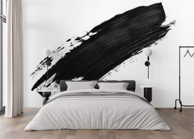 Black brush stroke isolated on white background Wall mural