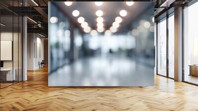 Blurred empty space office. Abstract light bokeh at office interior background for design Wall mural