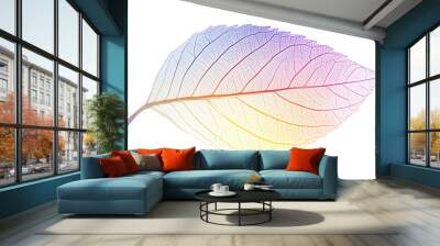 Colorful transparent background with colorful leaves in autumn, a colorful abstract Wall mural