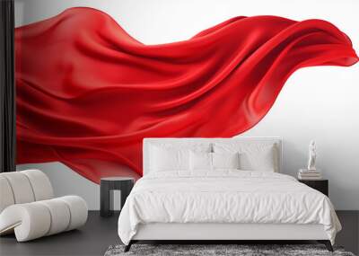 luxury red fabric isolated on white background. Wall mural