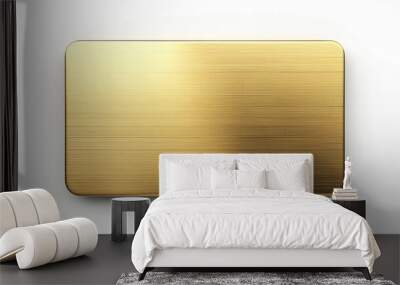 shiny gold metal plate isolated on white background Wall mural