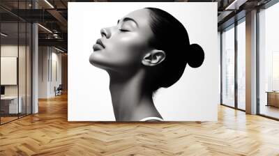 side view of a woman on white background Wall mural