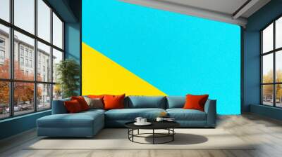 Texture of a blue and yellow paper for background. Wall mural