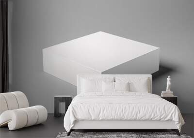 white rectangle box Mockup made of matte art card Wall mural