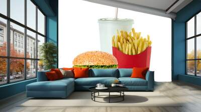 fast food isolated on white background Wall mural