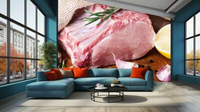 raw meat, fresh pork Wall mural