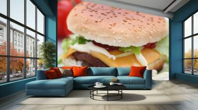 cheeseburger Wall mural