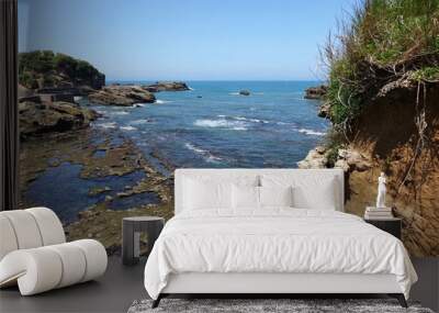 France. The rocky coast of Biarritz Wall mural