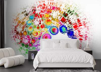 Abstract illustration of spray paints and emotions on a white ba Wall mural