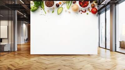 vegan food on white background top view Sale Banner Wall mural