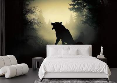 werewolf silhouette fear Wall mural